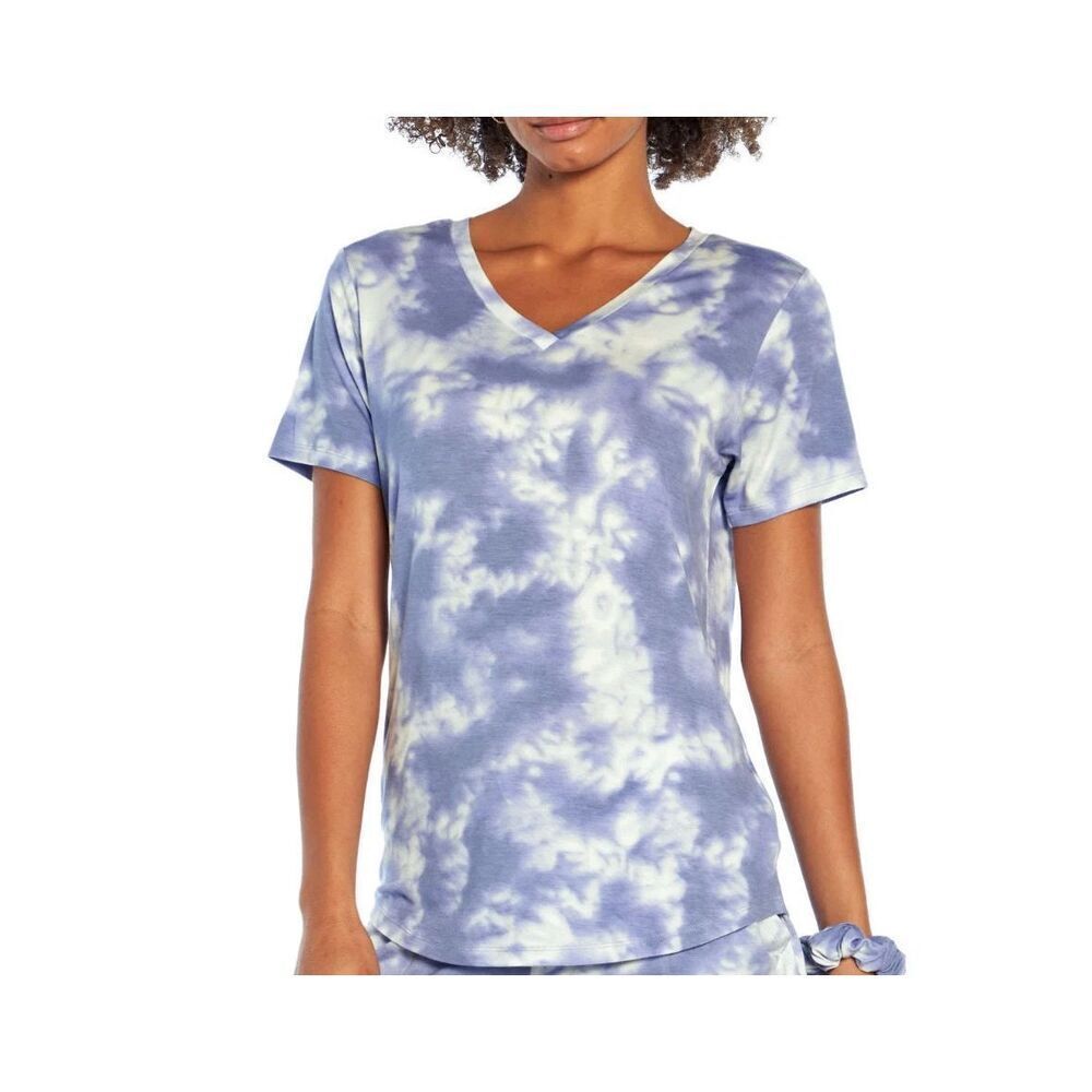 Wildfox blue tie dye S soft v-neck loungewear cozy top